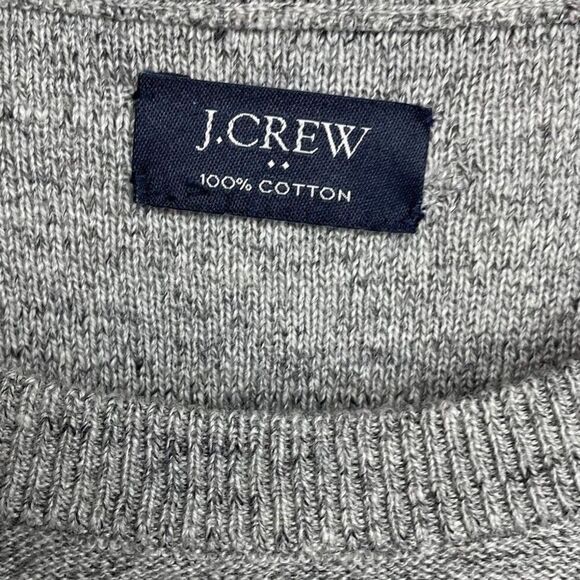 J.CREW Sweater Men Large Raglan Budded Pullover Heather Gray Cotton F9518 - Picture 8 of 10